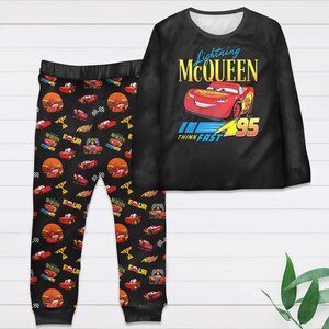 Lightning McQueen Christmas Family Pajamas Set, Disney Cars Movie Holiday Pajamas, Pixar Cars Loungewear, Racing Sweatshirt And Pants