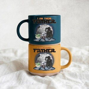 Custom I am The Father Ceramic Mug, Disney Star Wars Mug, Personalized Kid Name Darth Vader And Baby Yoda Cup, Fathers Day Gift For Dad