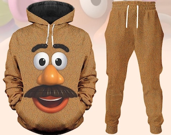 Toy Story Herr Potato Head-kostym med huvtröja/joggingbyxor, Herr Potato Head-cosplaytröja, Disney-tröja med tecknad film, Halloween-present till henne och honom