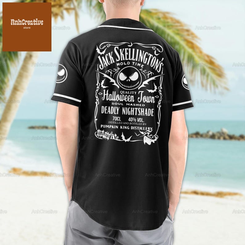 Custom Jack Skellington Baseball Jersey, Disney Jack Skellington Shirt, Jack Skellington Movie Jersey, Nightmare Before Christmas Shirt