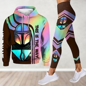 Custom The Mandalorian Hoodie And Leggings, Star Wars This Is The Way Shirt, Disneyland Trip, Disney Movie, Galaxy&#39;s Edge Fans Gifts