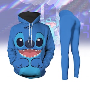 Stitch Hoodie, Disney Stitch Womens Leggings, Lilo Stitch Shirt, Stitch Cosplay Costume, Movie Cartoon Hoodie, Disney World, Disneyland