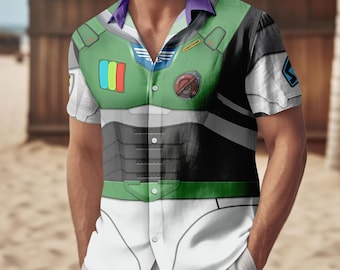 Camisa de Buzz Lightyear para Halloween, pantalones cortos para hombre, disfraz de Buzz Lightyear para cosplay, camisa hawaiana de Toy Story de Disney, camisa hawaiana de la película