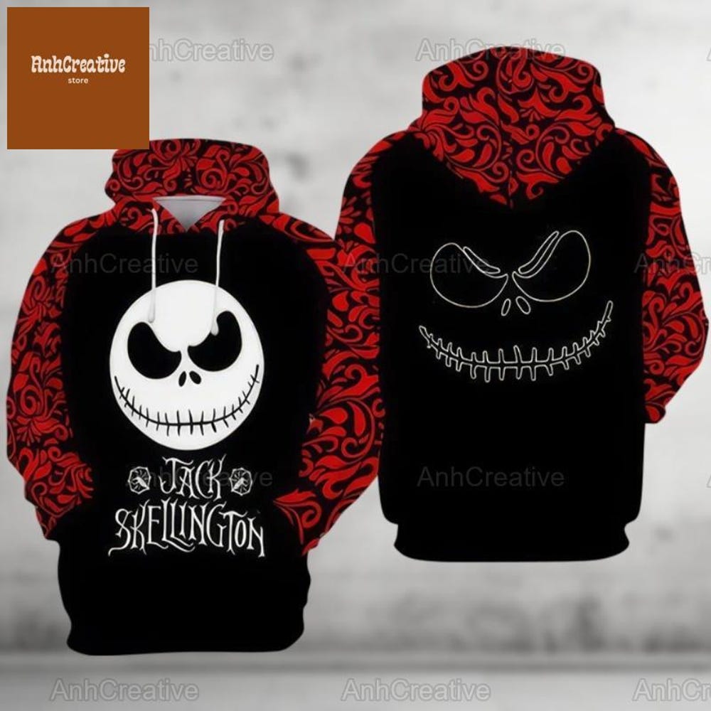 Jack Skellington Hoodie, Nightmare Before Christmas Hoodie, Halloween Hoodie, Disney Movie Hoodie, Christmas Hoodies For Men And Women Trendy Fashion