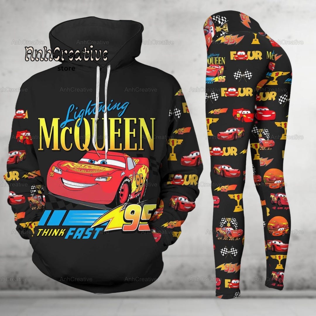 Lightning Mcqueen Hoodie and Leggings for Women Men, Mcqueen 95 Shirt ...