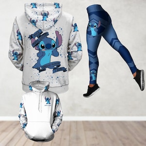 Sudadera con capucha de Stitch divertida, leggings personalizados de Disney Lilo y Stitch, camiseta de dibujos animados de películas, sudadera con capucha de Disneyland, sudadera con capucha de Disney World, regalos lindos