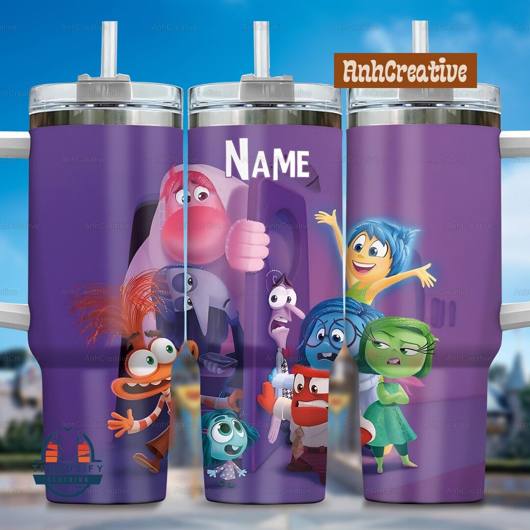 Personalized Disney Inside Out Tumbler, Emotion Friends 40oz Tumbler ...