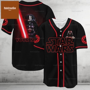 Personalized Darth Vader Baseball Jersey, Star Wars Baseball Tee, Disney Darth Vader Character Jersey Shirt, Galaxy&#39;s Edge Gift For Men
