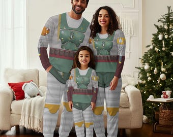 Weihnachten Boba Fett Pyjamas Set, Star Wars Familien Pyjamas, Boba Fett Halloween Cosplay Kostüm, Disney Film Urlaub Pyjamas
