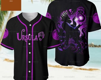 Camiseta de béisbol de Úrsula La Sirenita, camiseta de Úrsula de Disney, camiseta de villanos de Disney, camiseta de béisbol de la bruja Úrsula, regalos para amantes de Úrsula
