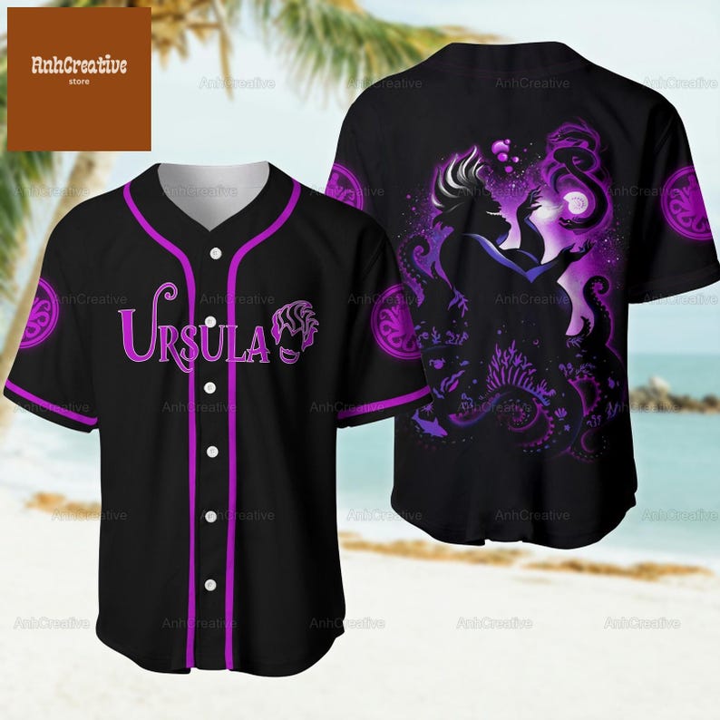 Ursula The Little Mermaid Baseball Jersey, Disney Ursula Shirt, Disney Villains Shirt, Ursula Witch Baseball Shirt, Ursula Lover Gifts