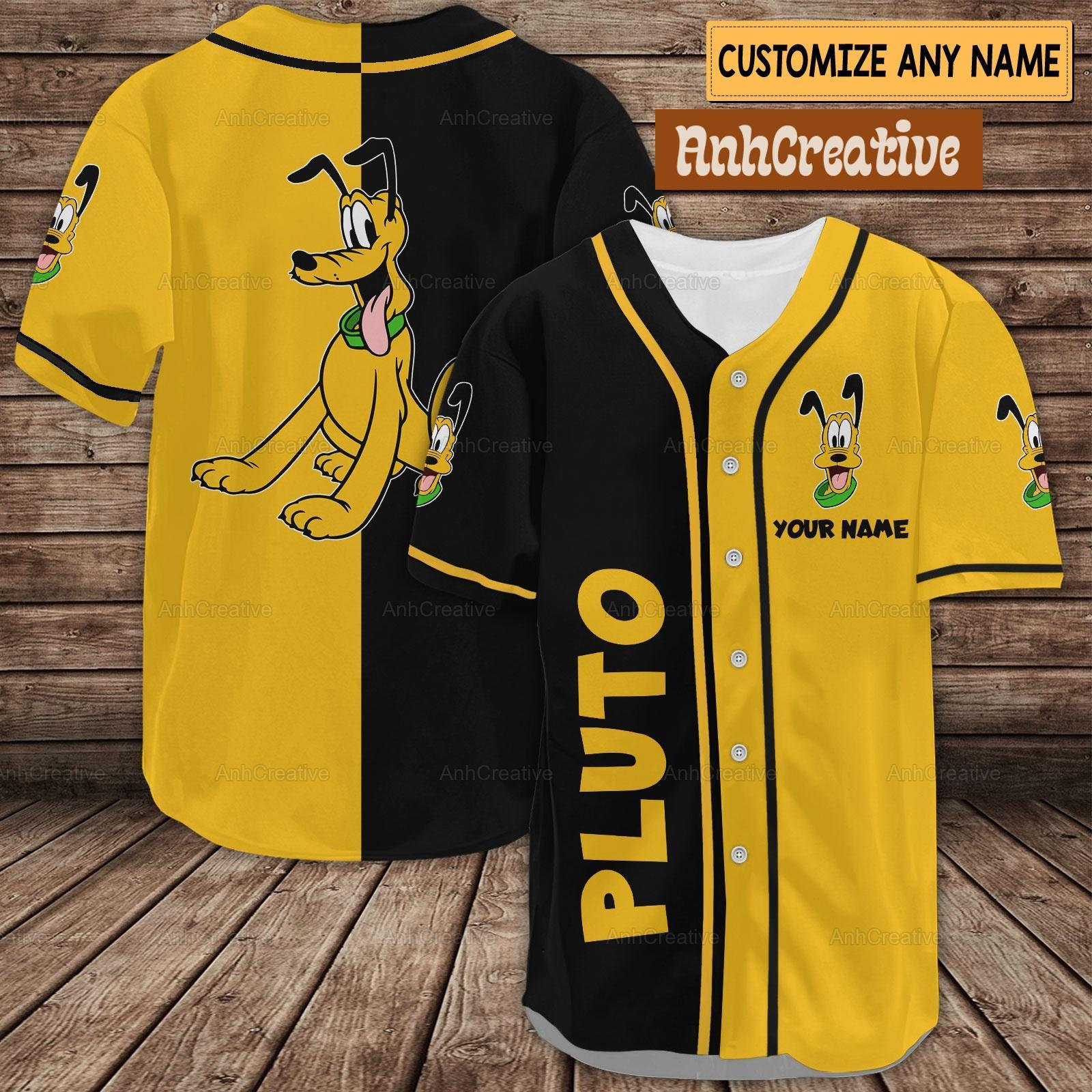 アメリカ ディズニー プルート ゲーム ホッケーシャツ Custom Pluto Dog Baseball Jersey, Basketball Jersey, Disney Movie