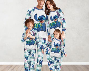 Disney Stitch Pajamas Set, Cute Stitch Matching Pajamas Family, Stitch Christmas Pajamas, Disneyworld Holiday Pajamas, Disneyland Shirt