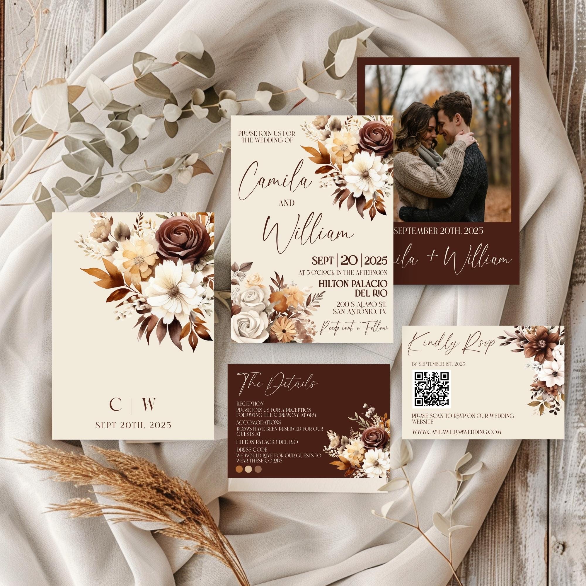 Fall Wedding Invocation Romantic Fall Wedding Invitations