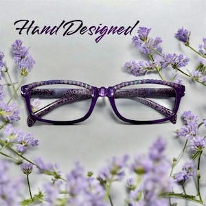 Purple Rhinestone Reading Glasses - Etsy display picture 1