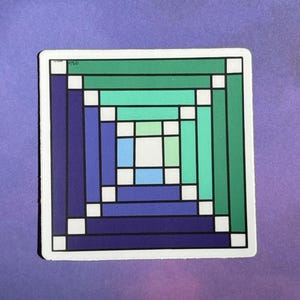 Gay Men&#39;s Pride Flag Quilt Block, 3&quot;x3&quot; Sticker
