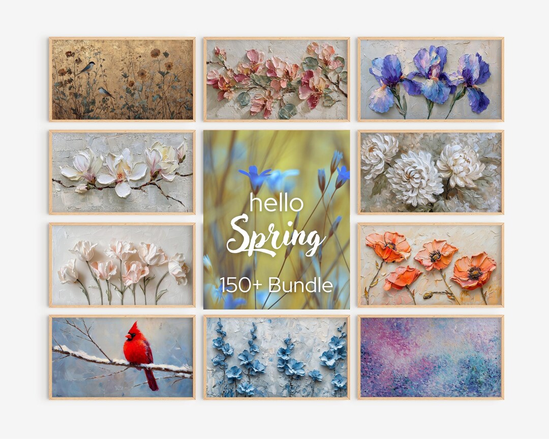 Spring Tv Background 150+ Spring TV Art Bundle Digital Download โ Floral, Landscapes, Birds ...