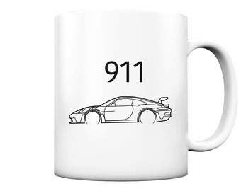 Porsche 911 GT3 RS Tasse weiß | Auto | Autofans | Geschenkidee | Tasse matt