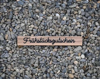 Frühstücksgutschein | Gutschein Essen | Geschenkidee | Einladung | Gutschein | Holzgutschein | Holz | persönliches Geschenk