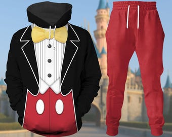 Mickey Mouse Tuxedo Costume Hoodie Jogger Set, Halloween Disneybound Set, Halloween Mickey Cosplay Hoodie, Disneyland Trip Tracksuit
