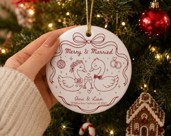 Personalized Engagement Ornament, Custom Couple Names And Date, Engaged Christmas Ornament, Newlywed Keepsake, Wedding Gift For 2026