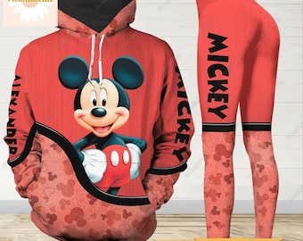 Halloween Mickey Mouse Hoodie, Personalized 3D Hoodie, Disney Mouse Leggings, Cartoon Yoga Leggings, Leggings For Girls, Disney Mouse Hoodie
