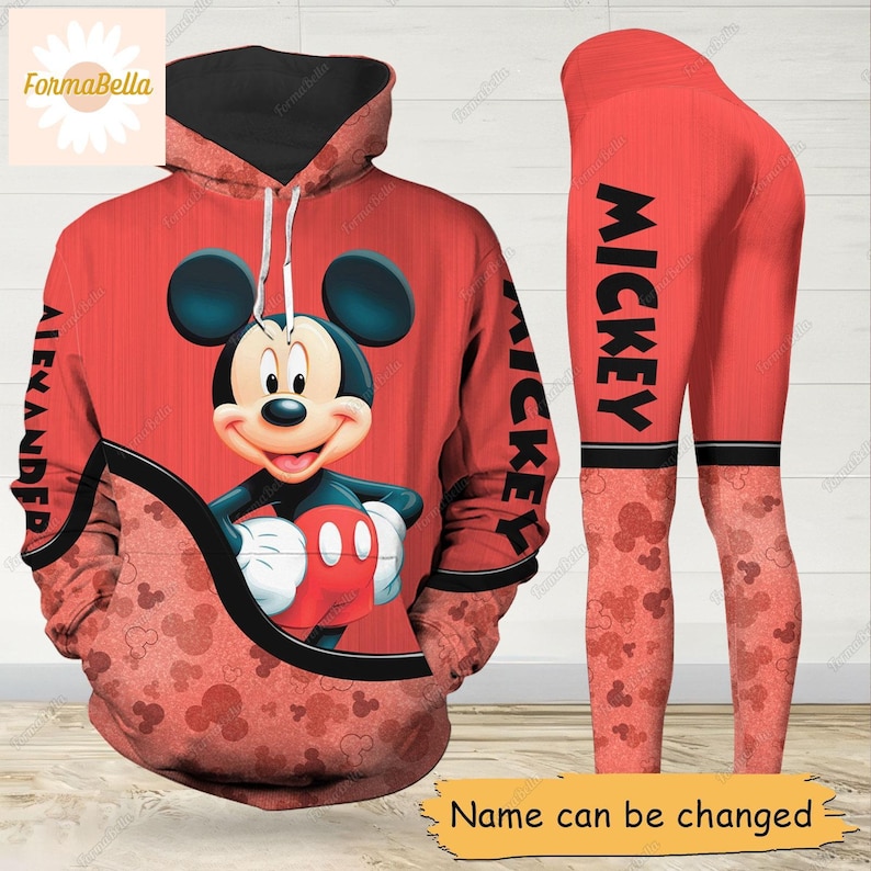 Mickey Mouse Hoodie, Personalized Mickey Hoodie, Disney Mickey Leggings, Mickey Yoga Leggings, Leggings For Girls, Disney Mouse Hoodie
