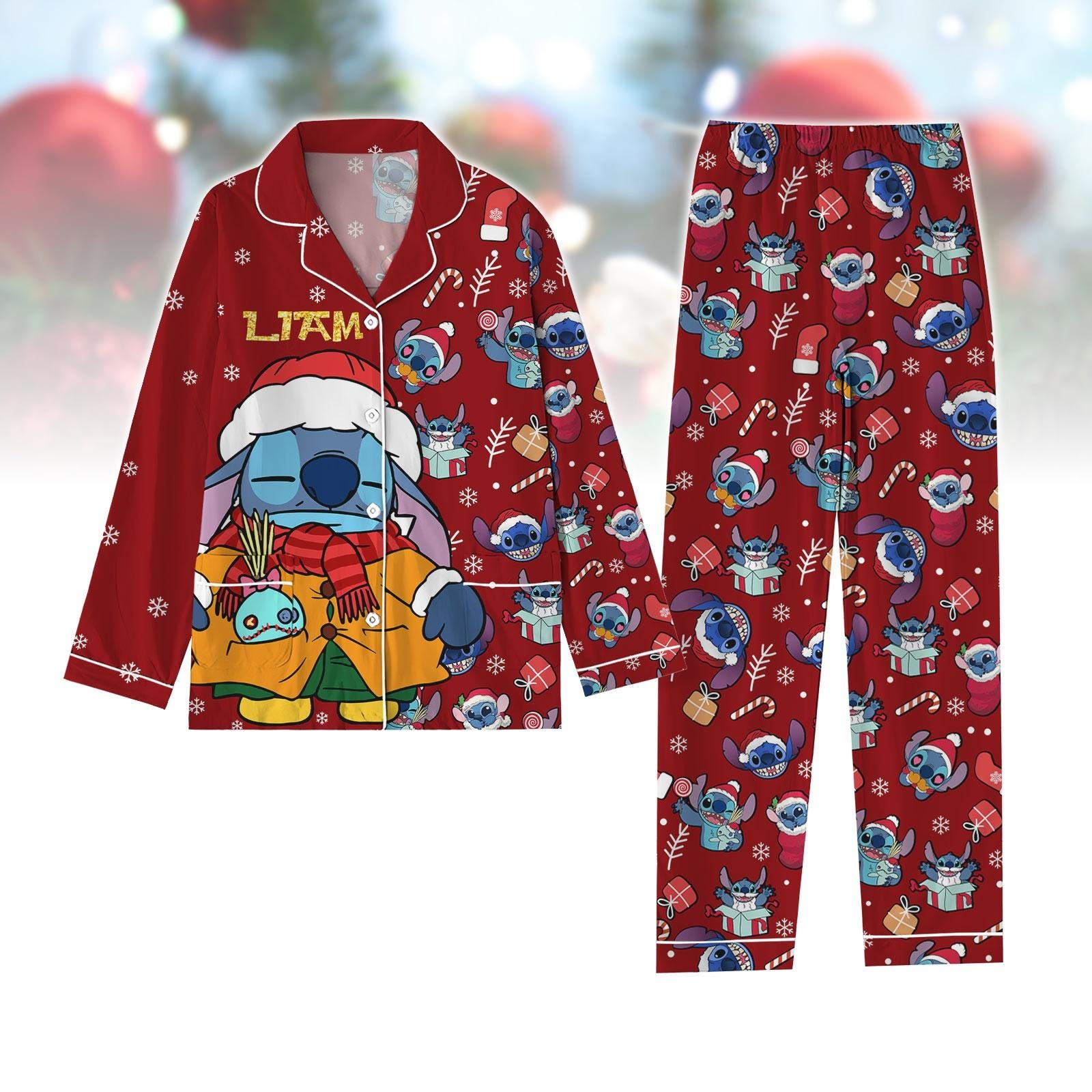 Discover Custom Stitch Pajamas, Disney Lilo & Stitch Matching Family Pjs, Holiday Sleepwear, Christmas Stitch Pajamas, Cute Cartoon Gift Set
