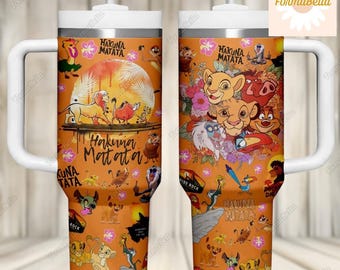 Vaso de 40 oz de El Rey León de Halloween, vaso Hakuna Matata, vaso de acero inoxidable Magic Kingdom, vasos de Disney Lion, Disney Safari