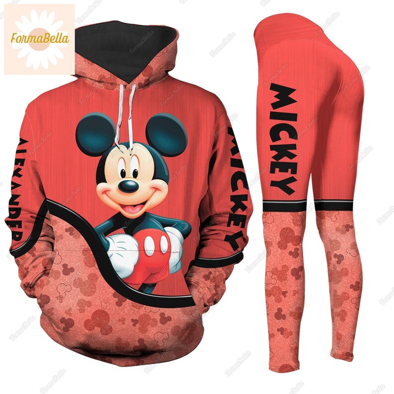 Mickey Mouse Hoodie, Personalized Mickey Hoodie, Disney Mickey Leggings, Mickey Yoga Leggings, Leggings For Girls, Disney Mouse Hoodie