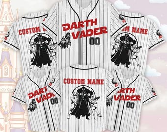 Camiseta de béisbol de Darth Vader, camiseta de Star Wars con nombre personalizado, camiseta del Lado Oscuro, regalo para fans del Imperio Galáctico, camiseta de béisbol de Star Wars