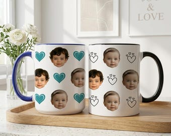 Taza personalizada con foto para papá, taza personalizada con diseño de corazón, regalo del Día del Padre para papá, taza personalizada de recuerdo.