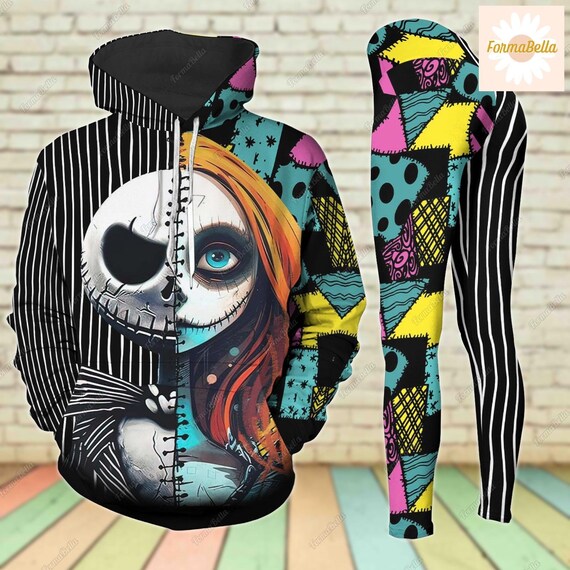 Halloween Jack and Sally Hoodie/leggings, Nightmare Before