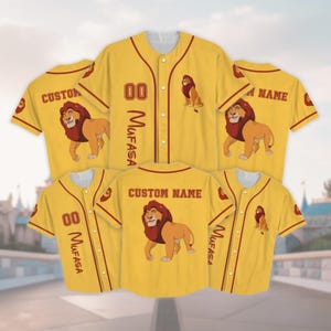 Custom Mufasa Lion King Baseball Shirt, Disney Dad Jersey, Family Trip Matching Outfit, Pride Lands Disney Tee, Lion King Jersey Shirt