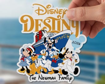 Imán personalizado de Disney Cruise Line, imán personalizado para crucero familiar, decoración de puerta Disney Treasure 2026