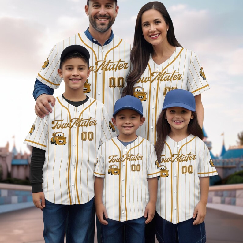 Personalized Mater Cars Baseball Jersey, Tow Mater Disney Shirt, Pixar Radiator Springs Jersey, Route 66 Tee, Gift for Disney Car Lover