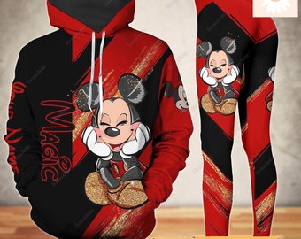 Halloween Mickey Mouse Hoodie, Personalized Cartoon Hoodie, Disney Womens Leggings, Yoga Leggings, Birthday Gift For Her,  Mickey Outfit