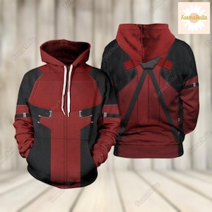 Halloween Deadpool Costume Hoodie, Deadpool 3 Movie Shirt, Deadpool And Wolverine Shirt, Superhero Characters Cosplay Hoodie