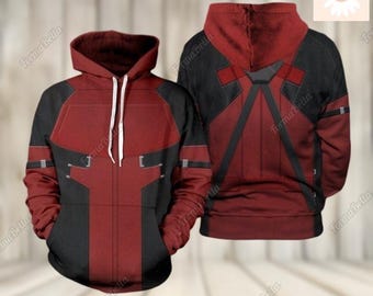 Halloween Deadpool Costume Hoodie, Deadpool 3 Movie Shirt, Deadpool And Wolverine Shirt, Superhero Characters Cosplay Hoodie