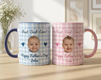 Taza personalizada con foto para papá, taza personalizada con foto, la mejor taza para papá del mundo, regalo del Día del Padre para él.