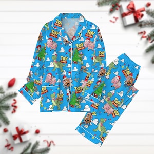 Christmas Toy Story Pajamas Set, Disney Cartoon Movie Long Sleeve Pyjamas, Woody Buzz Lightyear Xmas Shirt, Magic Kingdom Shirt