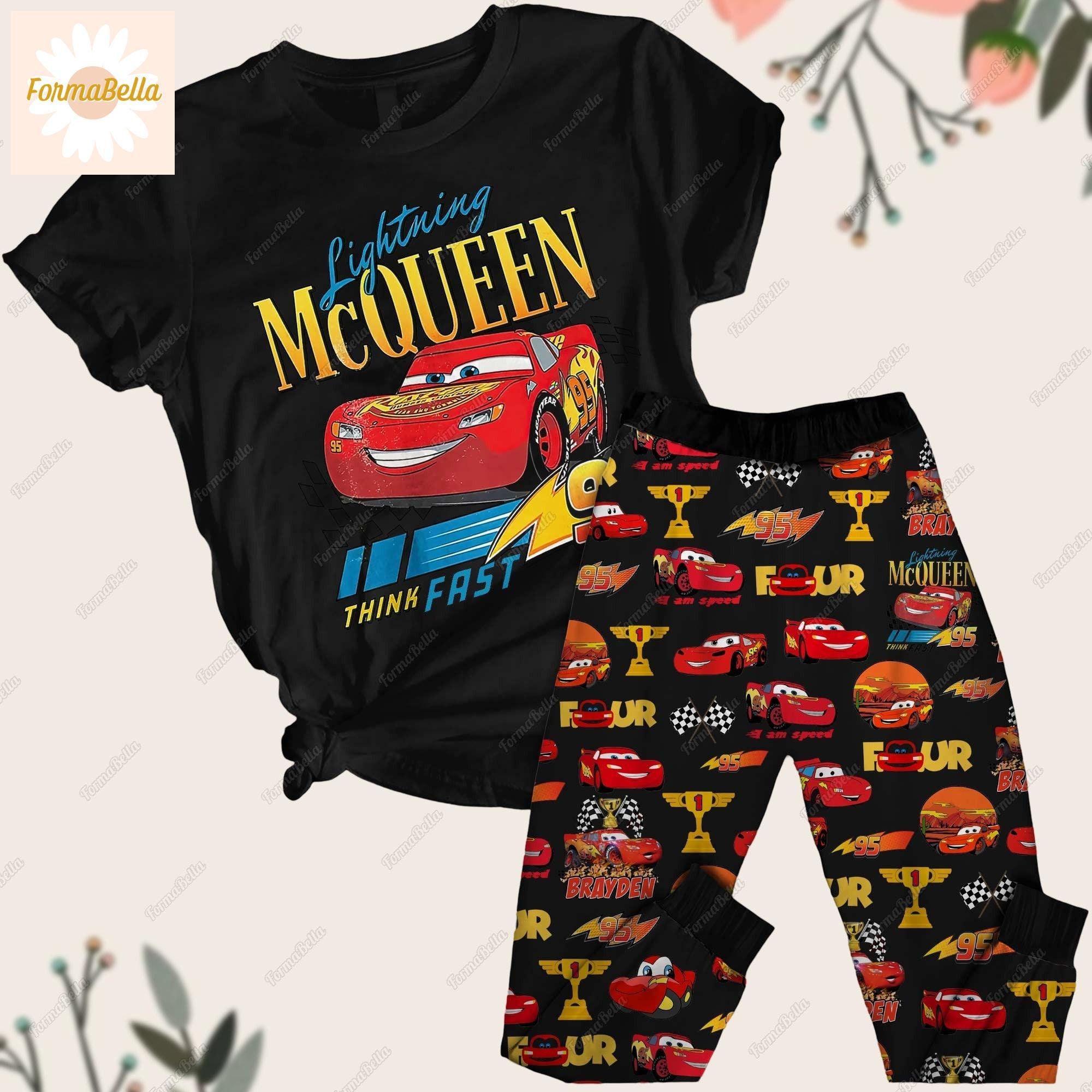 Halloween Lightning Mcqueen Pajamas Set Mcqueen Cars Shirt Disney Mcqueen Pajamas Pants Cars Movie Shirt Pixar Cars Pajamas Etsy