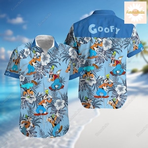 Camisa con botones de Halloween tonto, camisa hawaiana con perro de Disney, camisa de playa de verano con dibujos animados, camiseta de vacaciones en Disneyland, camiseta de la película Mickey