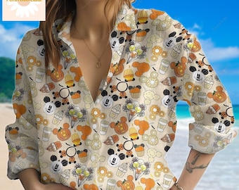 Halloween Mickey Blouse Shirt, Disney Halloween Casual Shirt, Spooky Season Shirt, Blouse Shirt Women, Women Blouses, Gift For Her