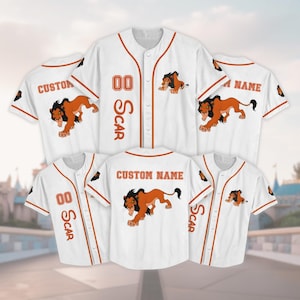 Custom Scar The Lion King Baseball Jersey, Disney Villain Cosplay Shirt, Disney Lion King Outfit, Evil Uncle Tee, Family Trip Jersey