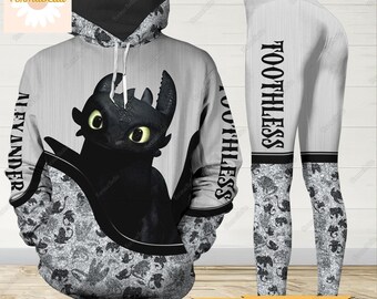Halloween Toothless Hoodie leggings Personalized Light Fury Hoodie HTTYD Hoodie Legging for Women Workout Leggings Dragon Hoodie Etsy