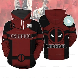 Halloween Deadpool Costume Hoodie, Custom Deadpool T-Shirt, Deadpool And Wolverine Shirt, Superhero Shirt, Halloween Men&#39;s Costume