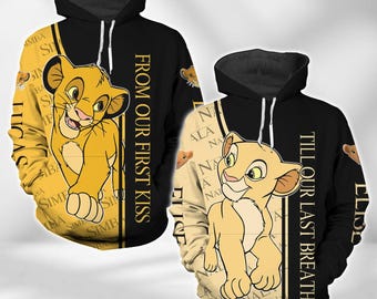 Simba und Nala Hoodie, passender Paar Hoodie, König der Löwen Hoodie, Magic Kingdom Hoodie, Disney Flitterwochen Hoodie, Valentinstag Geschenk