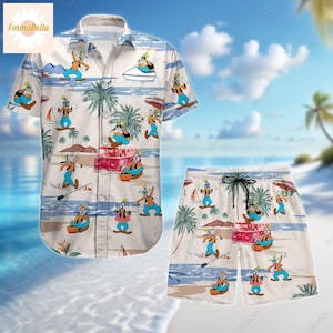 Halloween Goofy Hawaiian Shirt, Disney Dog Shorts Men, Cute Dog Button Shirt, Cartoon Summer Shirt, Movie Characters Beach Shorts