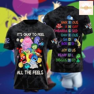 Halloween It's Okay To Feel All The Feels Shirt, Inside Out 2 Hoodie, Emotions Inside Out Characters Shirt, Pixar Inside Out Movie Shirt
